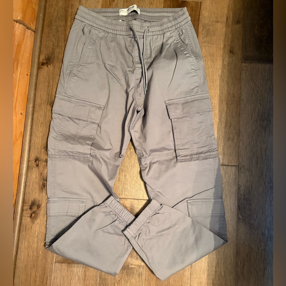 Hollister Light Gray Cargo Jogger Pants